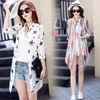 Women's Jackets Sunscreen 2023 Summer Long Printed Chiffon Cardigan All-Match Shawl Thin Coat Lady Sun Protection Clothing Women