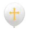 Party Decoration 18/30pcs Easter Cross Latex Balloon Metal Gold Confetti Silver for Christian Holiday Celebration