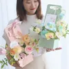 Gift Wrap Bouquet Tote Box Butterfly Hollow Out Handle Basket Wrapping Paper Flower Arrangement Valentine Party Packing ES 230206