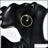 Boucles d'oreilles en alliage de Zinc pour femmes, manchette d'oreille, grand cercle, Simple, diamant, étoile, or, grand cercle, bijoux, cadeau, livraison directe, Dhx4G