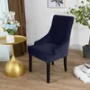 Couvre-chaise Couleur de couleur unie en velours solide Spandex Stretch Abver Sildcover Wingback Protecteur pour la salle à manger DÉCOR DE BANQUET HOME