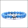 Pulseiras de charme pulseira turquesa pulseira de pedra drag￣o de palmeira drag￣o de le￣o de le￣o armadura buddha buddha skl cross carshop2006 Drop entregar dhqy5