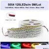 LED -remsor DC12V strip Light 5054 Vattent￤t flexibelt band 60LEDS/M 120LEDS/M BLIGARE THIER 5050 3528 12V RGB DIODE TAPE 5M/LOT DR DHEYA