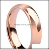 Bandringar 1st Rose Gold Tone Tungsten Wedding 2/3/4/6/8mm Bredd Dome f￶r man och kvinna Drop Leverans smycken Dhniu