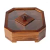 Storage Boxes Solid Wood Snack Box Chinese Style Divided Grid Dried Fruit Tray Vintage Ornament For Home Living Room Candy Nut Melon Case