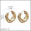 Hoop Huggie Fashion Simple Metal Wind Letter Round Shape Earrings For Women Sier Gold Cshape Wedding Bridal Jewelry Wholesale Drop Dhmsw