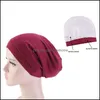 Bonnet / Skull Caps Femmes Satin Doublé Sleep Cap Perte De Cheveux Chemo Élastique Large Bande Slouchy Beanie Hat 83Xf1 804 Q2 Drop Delivery Fashio Dh9Zw