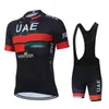 Zestawy zjednoczone emiraty arabskie Pro Team koszulka wyścigowa Maillot Ciclismo z krótkim rękawem letnie męskie szosowe spodenki żelowe na szelkach zestaw Ropa De Hombre 230206