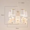 Pendant Lamps Country Resin LED Light Fixtures Creative Angel Hanglamp Modern Hanging Lamp Nordic Lights 5 Heads Bedroom Luminarias