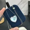 Luxury Brand Designer Pendant Necklace Monaco S925 Sterling Silver White Mother Of Pearl Heart Charm Short Chain Choker For Women Jewelry With Box