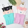 Women's Tanks Fashion Summer Butterfly Print Women Tank Tops Sleevless Lady Girl Tube Top Sexy Short Bottom Punk Vest Suspenders Slim Crops