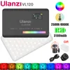 Selfie Lights Ulanzi VL120 RVB LED VIDEO VIDEO CAME COMMORDE RECHARGable 3100mAh Dimmable 2500 9000K Panneau P O Studio Lamp 230114