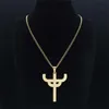 Gothique Judas Priest Symbole Collier En Acier Inoxydable Femmes / Hommes Or Couleur Saint Pendentif Colliers Bijoux gargantilla NXH369S06 0206