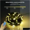 Led Strings Leather Solar String Fairy Lights 100M Christmas Waterproof Outdoor Garland Higower Lamp For Garden Decor Drop Delivery Dhox2