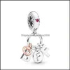 Bracciale Pandora originale in argento sterling 925 Sier in oro rosa Love Heart Amico ciondolo con perline che fa Berloque Q0225 564 Drop Dh6Lv