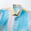 100% pur coton Chemise hommes décontracté mince à manches longues affaires hommes robe chemises lettres coloré imprimé Chemise homme grande taille
