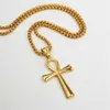 Collane con ciondolo Egiziano Ankh Croce Collane Pendenti Color oro Acciaio inossidabile Geroglifici Amuleto Collane per donna Uomo Egitto Gioielli Regali G230206