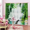 Curtain Custom Any Size Po Green Scenery Waterfall Curtains Luxury Blackout 3D Window For Living Room Office Bedroom