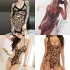 Ensemble Sexy femmes nuisette Lingerie robe érotique chaude Teddy Porno grande taille Sexi sous-vêtements léopard Lenceria sexe Y2302