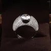 Trouwringen mode elegant glanzend kristal zirkoon zilveren kleur ring prachtige luxe dame eeuwige verloving sieraden minnaar cadeaus