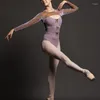 Stage Wear 2023 Adult Long Sleeved Purple Velvet Ballet Top And Gymnastics Leotard Dance Costume Sexy Clothes For Women