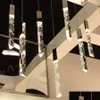 L￢mpadas pendentes de lustre de loft moderno lustre k9 cristal cromo duplex escada sala de estar el teto pendurado lamp de luxo de luxo Delive Dh2rx