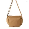 Bolsas de noite Bolsa de ombro literária simples moda selvagem cor de cor sólida de pano casual canvas Messenger