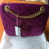새로운 선물 패션 블랙 체인 메이크업 가방 유명한 파티 가방 Marmont 벨벳 어깨 가방 Womendesigner Bags233o