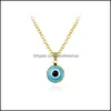 Anhänger Halsketten Kreative Trendy Persönlichkeit Mode Damen Halskette Devils Eye Ochain Kalter Wind Allmatch Einfache Neckl Yzedibleshop Dhano