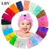 22 kleuren babymeisjes brede nylon boog hoofdbanden kinderen zachte elastische bowknot haarbanden kinderen prinses hoofdtooi haaraccessoires