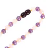 Chains Rose Quartz Amethyst Bracelet Natural Stone Jewelry Thread Clasp 6mm Round Necklace For Women Gifts