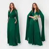 Smaragdgroene bruidsmeisje jurk zijden satijnen oneindig jumpsuits met zakken tuin trouwfeest gastjurken v-hals prom speciale gelegenheid slijtage