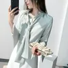 Women's Blouses Women's French Style Blouse Lace-up Design White Top 2023 Spring Autumn All-match Chiffon Shirt Office Lady Casual