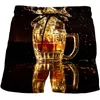 Shorts pour hommes Natation pour hommes en plein air 3D Bière Boisson Beach Sports Fitness Élastique Lâche Mâle Court Homme Séchage rapide PantMen's Dra