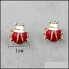 Stud Cute 1Cm Red Ladybug Earrings Price Fashion Jewelry For Girls Women Korean Style Jewellery Styal Drop Delivery Dhyhp