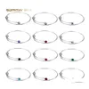 Bangle Fashion 12 f￤rger Rhinestone Crystal Armband Justerbar utbyggbar tr￥d f￶r kvinnor Diy Love Jewelry Wholesale Drop Delivery BR DHDO3