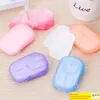 20PCSbox Disposable Anti dust Mini Travel Soap Paper Washing Hand Bath Cleaning Portable Boxed Foaming Soap Paper