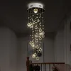 Kristal kroonluchters hanglampen lampen armaturen indoor spiraalvormige hangende lamp decor plafondlicht voor el hall trappen338e