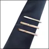 TIE Clips erkek sier klip resmi basit iş standart Kravat Metal Aksesuarları Beyefendi Bridean Damgül Düğün Toptan 5 PCS DHDLI