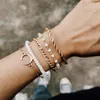 Link Armbänder Kette Persönlichkeit Mond 5-teiliges Set Reis Perle Frauen Charme Armreif Trend Schmuck Kent22