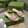 Ontwerpers Lage Hakken Leer Sexy Sandalen Vrouwen In elkaar grijpende Hoogwaardige Echte Lederen Slippers G Uitgesneden Slide Sandaal Kalf Dames Mode Uitsparing Dragen Schoenen NO384