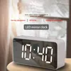 Clocks Accessories Other & Small Mirror Desk Alarm Clock Digital LED Temperature Bedside Table Travel For Bedroom Home Decor