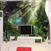 Bakgrunder Handmålning Original Forest Wallpaper Mural Wall Decor Papers Roll Home Improvement Rain Bird Animal Murals