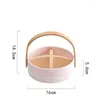 Plates Nordic Creative Ceramic Fruit Plate Modern Living Room Home Portable Dried Candy Box Basket With Handle