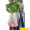 Kopplingsväska Återanvändbar bomullssträng livsmedelsbutik producerar hand totes fruktgrönsak förvaring för livsmedelsbutik utomhus