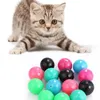 Toys de gato 6 pacotes de bola de plástico oca multi -colorido com um brinquedo de teaser interativo de Bell Pet