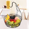 Assiettes bol à fruits en métal rustique avec porte-banane Design ouvert détachable pour Table de cuisine respirant noir décoratif robuste