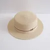 Szerokie brzegowe czapki Summer damska plaża żeńska kobieta swobodna panama hat lady klasyczny płaski bownot słomek słoneczny fedorawide oliv22