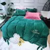 Bedding Sets Thickened Crystal Velvet Bow Luxury Set Soft Bedclothes Duvet/Quilt Cover Bed Linen Sheet 4 Pieces