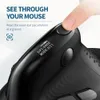 Mouse Delux M618XSD Seeker Mouse verticale ergonomico con schermo OLED 4000 DPI Ricaricabile 1000 mA Cover posteriore rimovibile per computer 230206